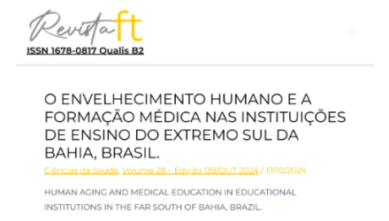 Artigo é publicado por alunos da Unesulbahia sobre o envelhecimento humano e formação médica